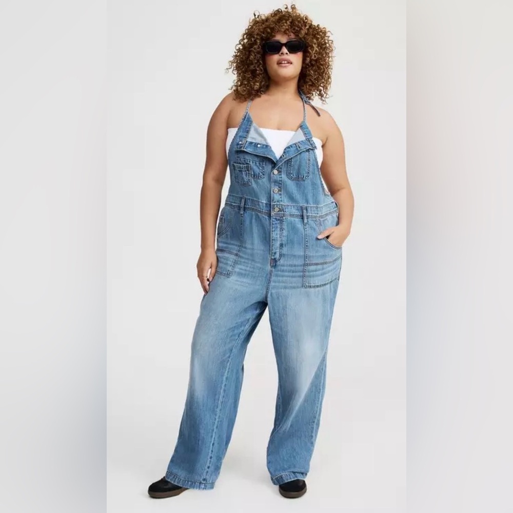 EUC Torrid Button Front Denim Overall